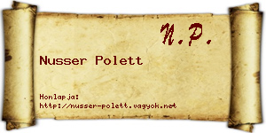 Nusser Polett névjegykártya